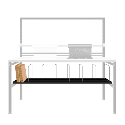 Packing table - Bottom shelf with dividers