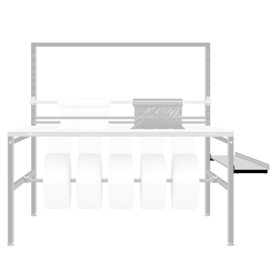 Packing table - Side shelf 25 cm