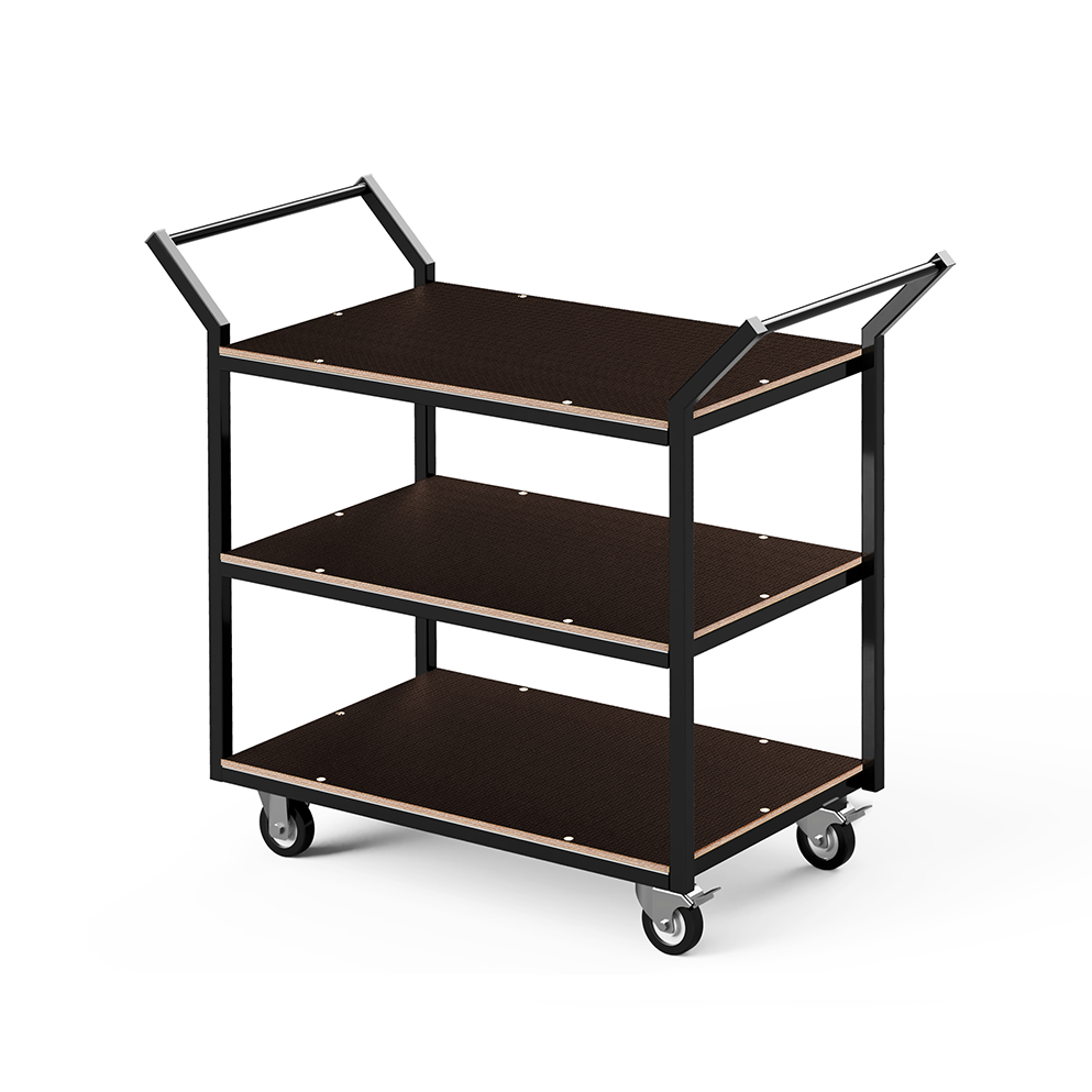 Transport trolley with three shelves