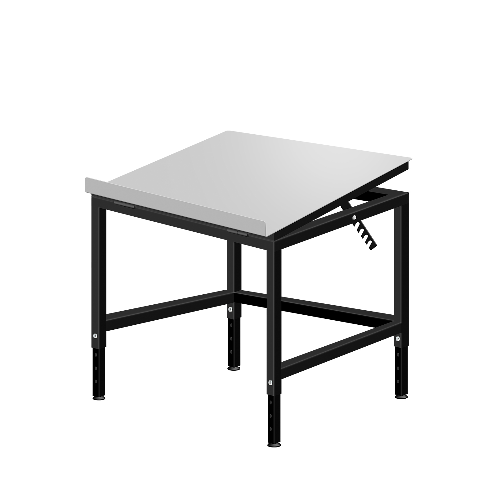 Table with tilting table top 80x80 cm