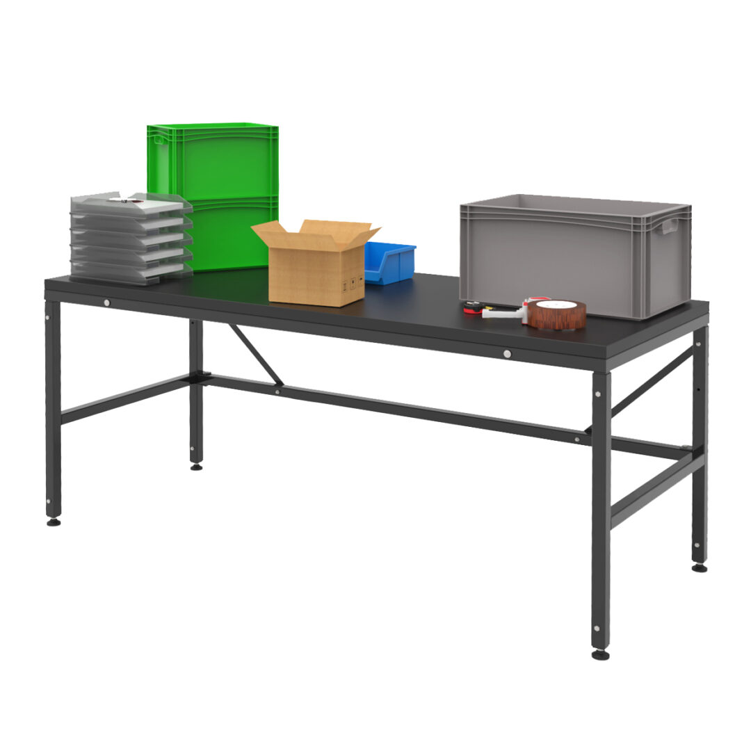 Industrial work table with a load capacity of 1000 kg, 200x80 cm ...